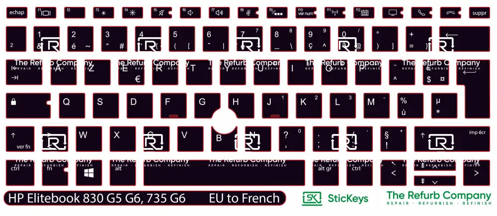 SticKeys® for HP Elitebook 830 G5, G6 / 735 G6
