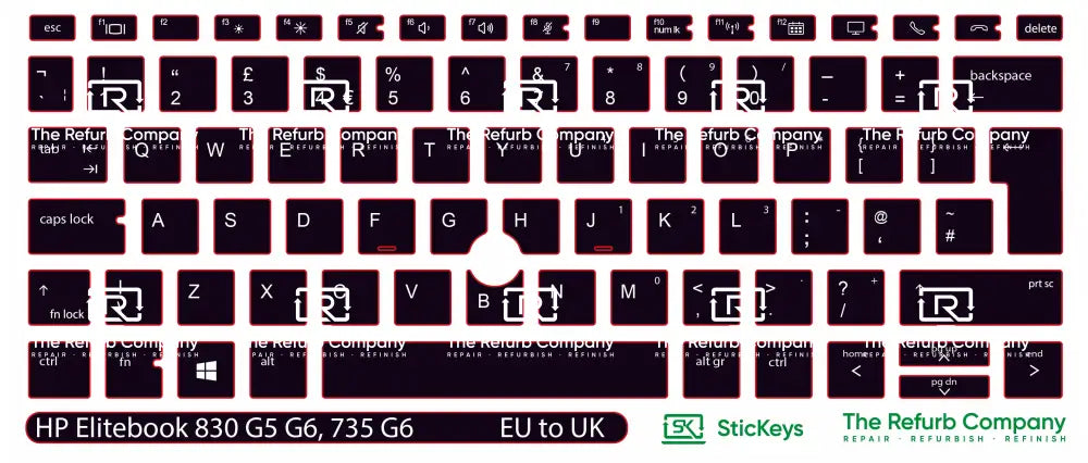 SticKeys® for HP Elitebook 830 G5, G6 / 735 G6