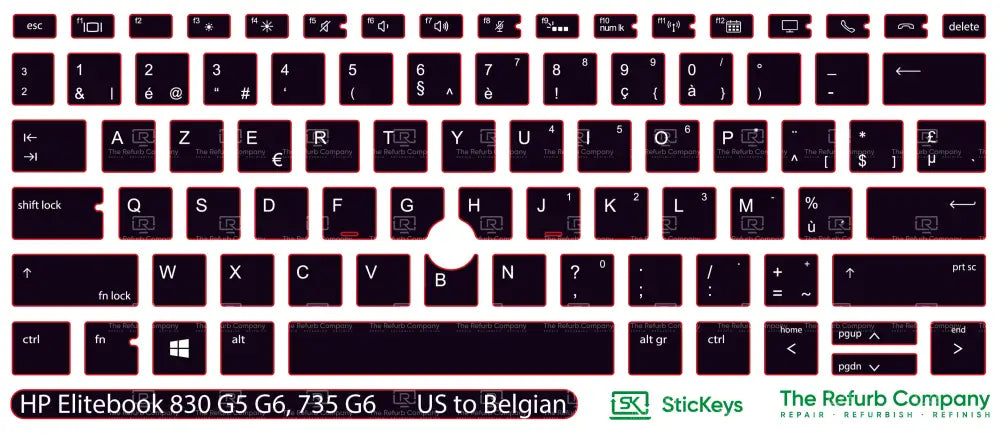 SticKeys® for HP Elitebook 830 G5, G6 / 735 G6