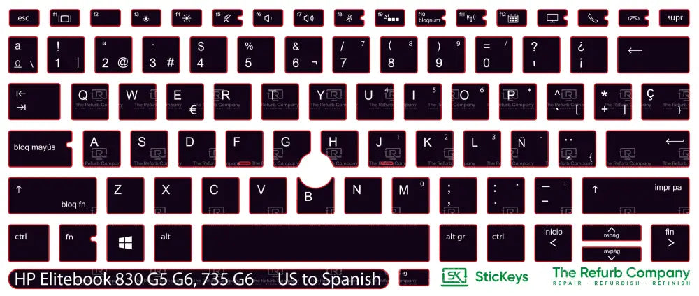 SticKeys® for HP Elitebook 830 G5, G6 / 735 G6