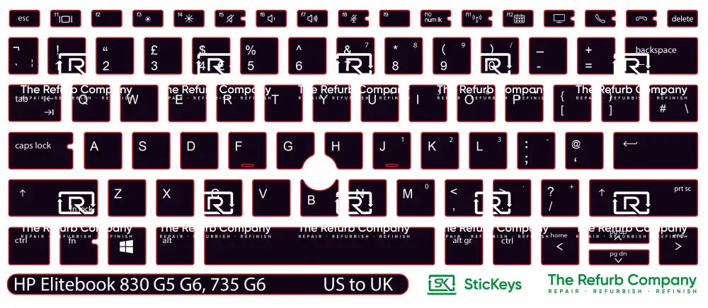 SticKeys® for HP Elitebook 830 G5, G6 / 735 G6