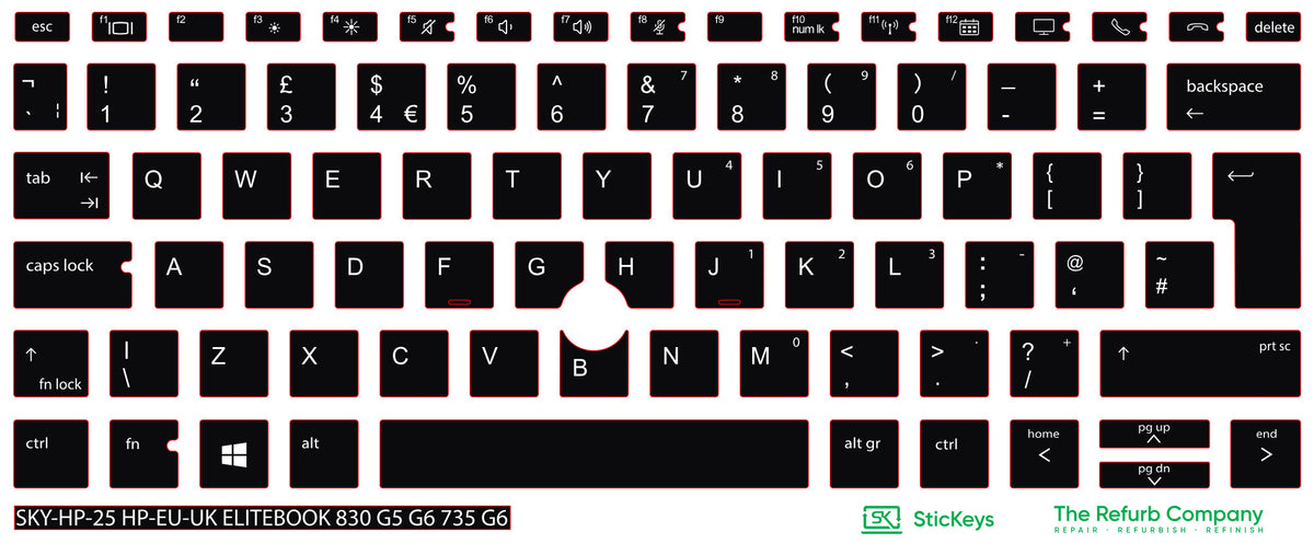 SticKeys for HP EliteBook 830 G5, G6 / 735 G6