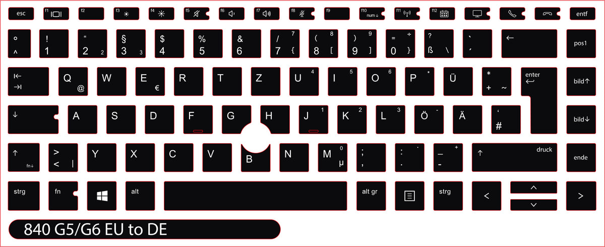 SticKeys for HP EliteBook 840 845 G5, G6, / 745 G6 / HP Studio x360 G5