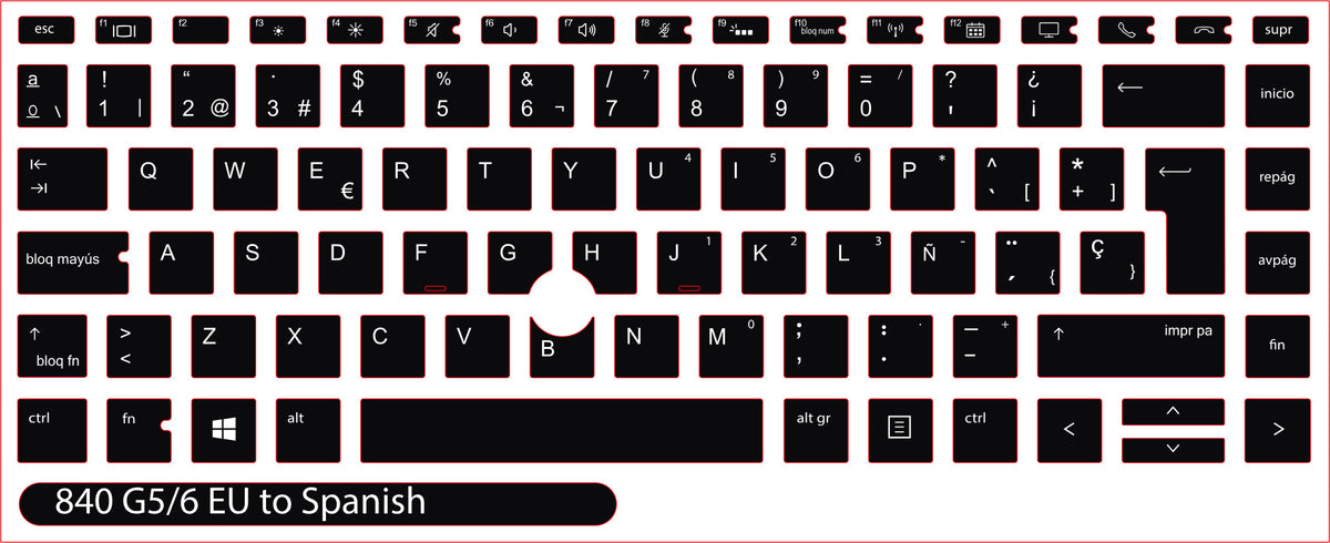 SticKeys for HP EliteBook 840 845 G5, G6, / 745 G6 / HP Studio x360 G5