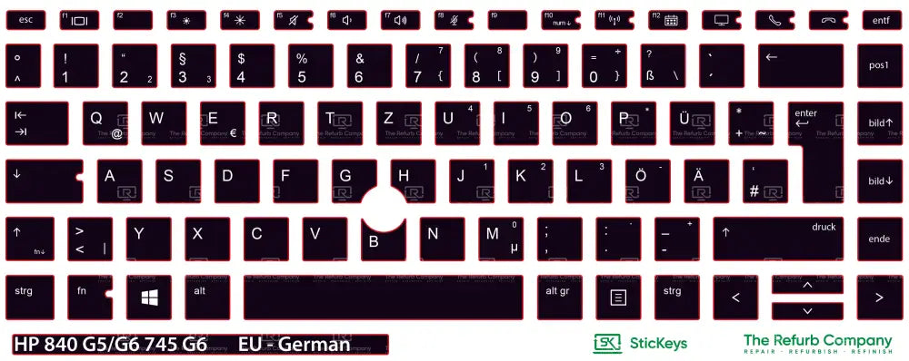 SticKeys® for HP Elitebook 840 G5, G6, / 745 G6 / HP Studio X360 G5
