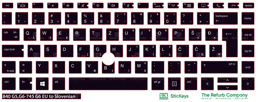 SticKeys® for HP Elitebook 840 G5, G6, / 745 G6 / HP Studio X360 G5