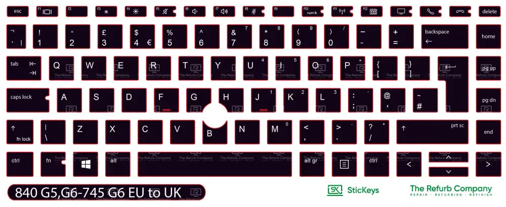 SticKeys® for HP Elitebook 840 G5, G6, / 745 G6 / HP Studio X360 G5