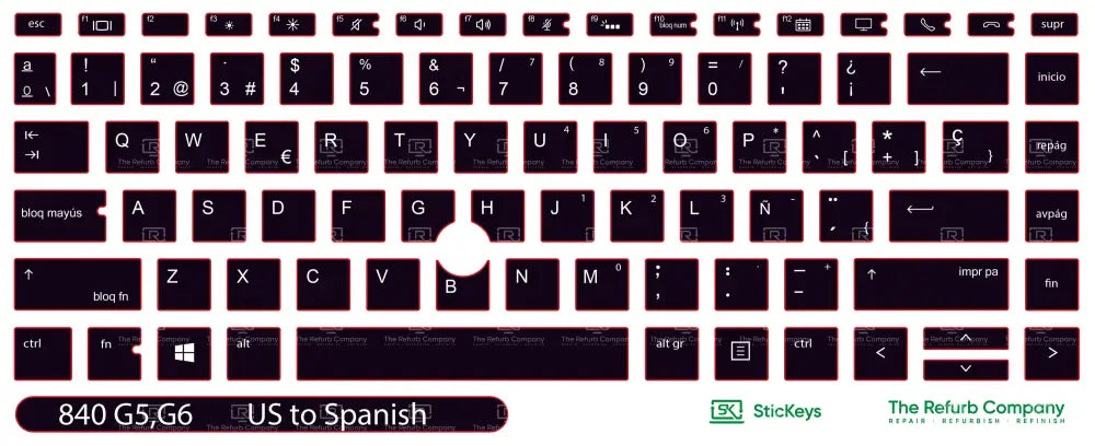 SticKeys® for HP Elitebook 840 G5, G6, / 745 G6 / HP Studio X360 G5