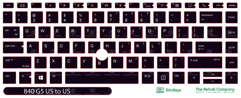 SticKeys® for HP Elitebook 840 G5, G6, / 745 G6 / HP Studio X360 G5