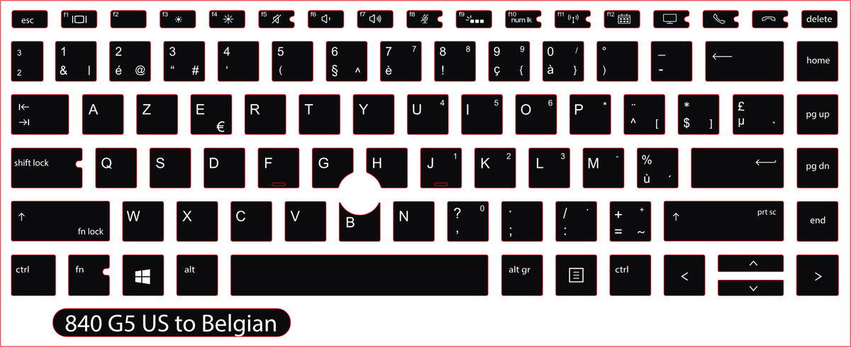 SticKeys for HP EliteBook 840 845 G5, G6, / 745 G6 / HP Studio x360 G5