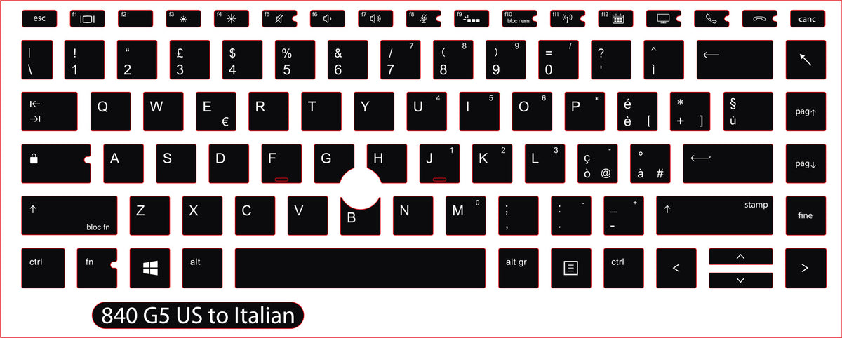 SticKeys for HP EliteBook 840 845 G5, G6, / 745 G6 / HP Studio x360 G5