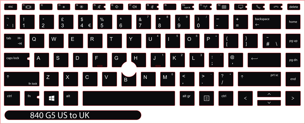 SticKeys for HP EliteBook 840 845 G5, G6, / 745 G6 / HP Studio x360 G5