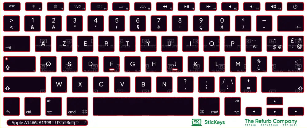 SticKeys® for Apple Macbook Pro A1398, A1502 / Apple Macbook Air 13" A1466