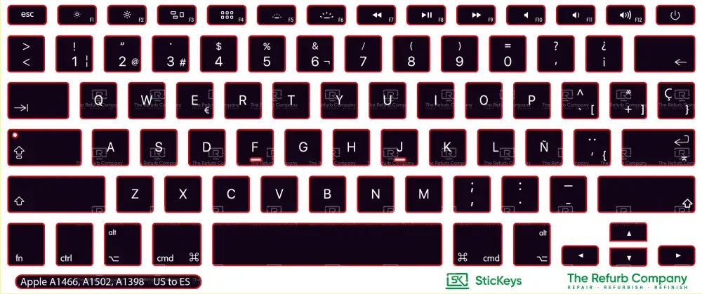 SticKeys® for Apple Macbook Pro A1398, A1502 / Apple Macbook Air 13" A1466