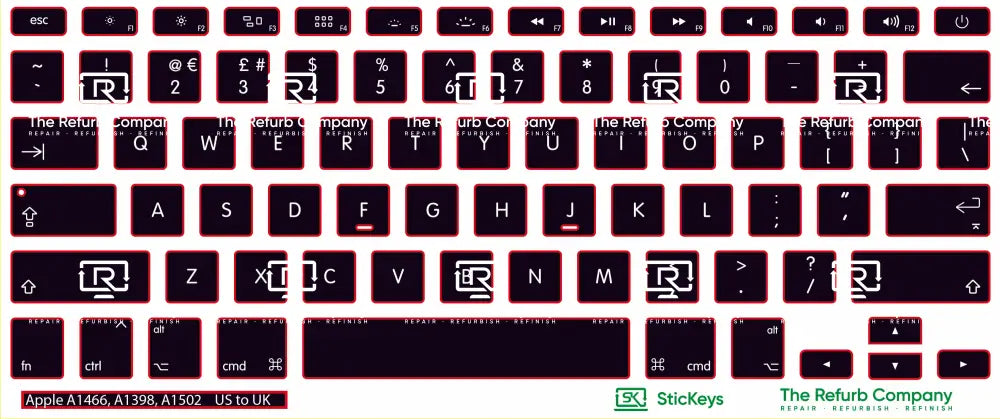SticKeys® for Apple Macbook Pro A1398, A1502 / Apple Macbook Air 13" A1466