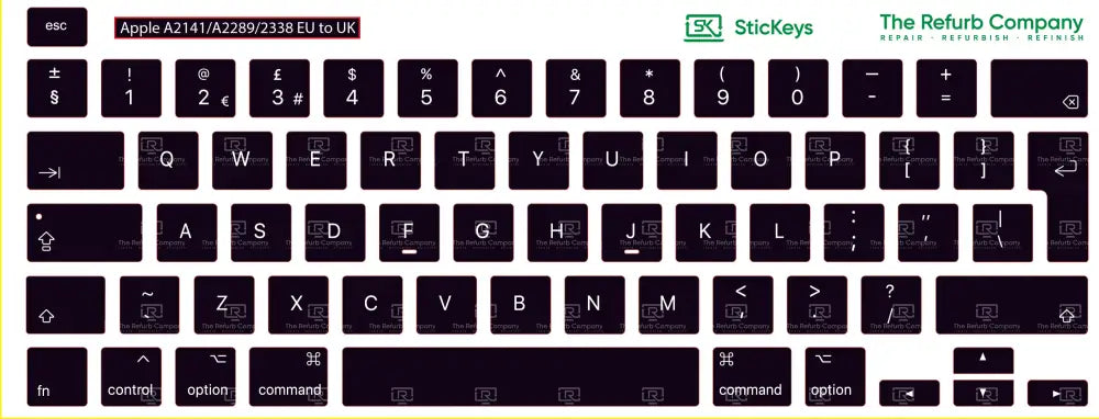 SticKeys® for Apple Macbook Pro 16,2 A2141, A2289, A2338