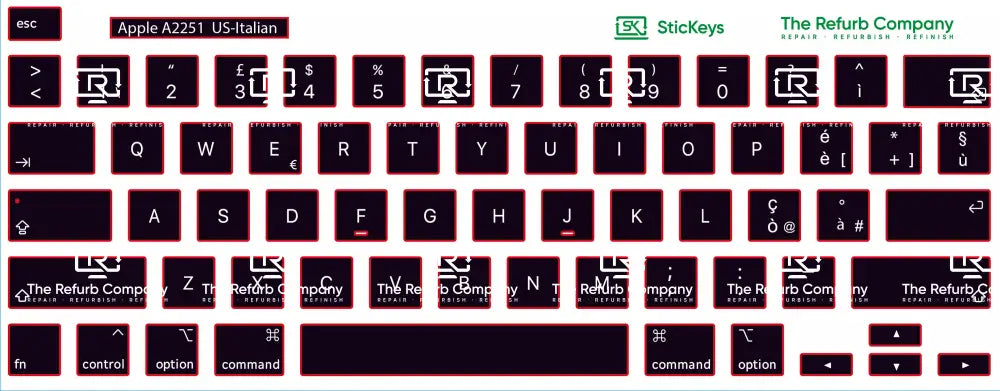 SticKeys® for Apple Macbook Pro 16,2 A2251