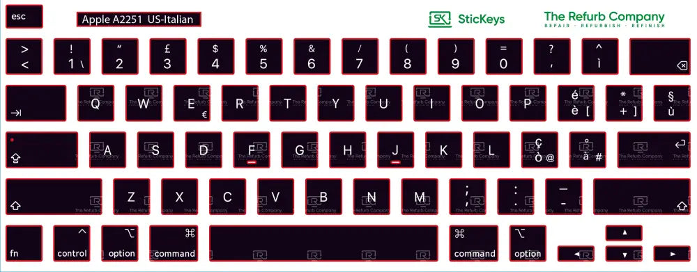 SticKeys® for Apple Macbook Pro 16,2 A2251