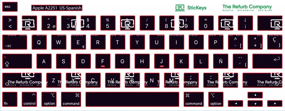 SticKeys® for Apple Macbook Pro 16,2 A2251