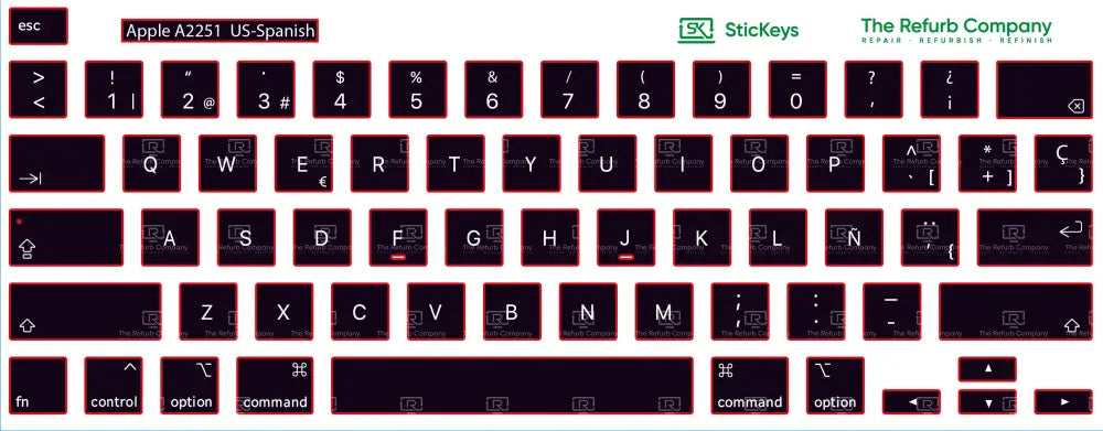 SticKeys® for Apple Macbook Pro 16,2 A2251