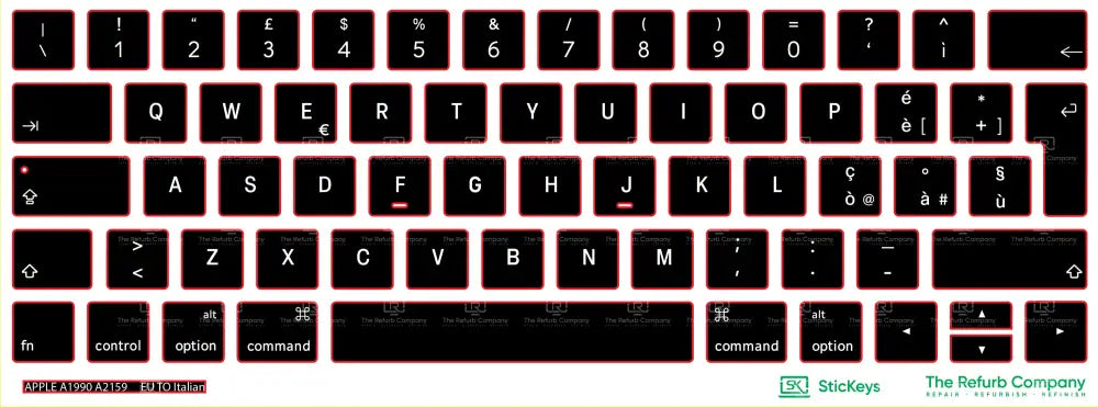 SticKeys® for Apple Macbook Pro 15,1 15,3 A1990, A2159