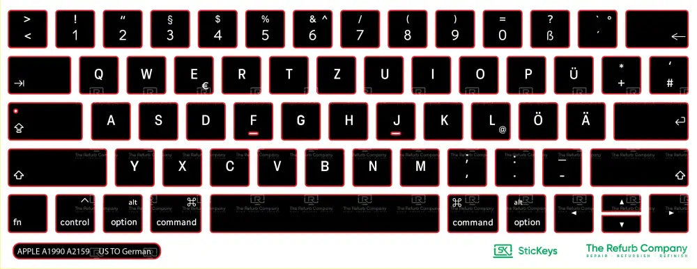 SticKeys® for Apple Macbook Pro 15,1 15,3 A1990, A2159