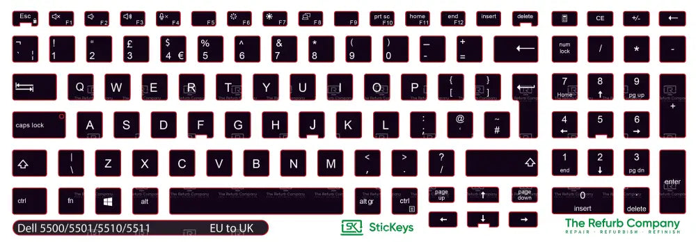 SticKeys® for Dell Latitude 5500,Dell 5501, 5510, 5511