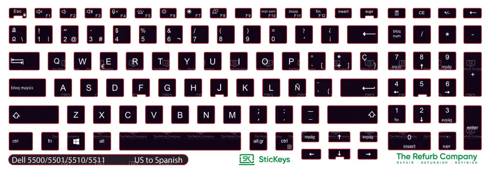 SticKeys® for Dell Latitude 5500,Dell 5501, 5510, 5511
