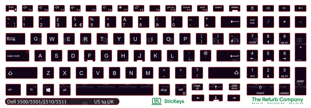 SticKeys® for Dell Latitude 5500,Dell 5501, 5510, 5511