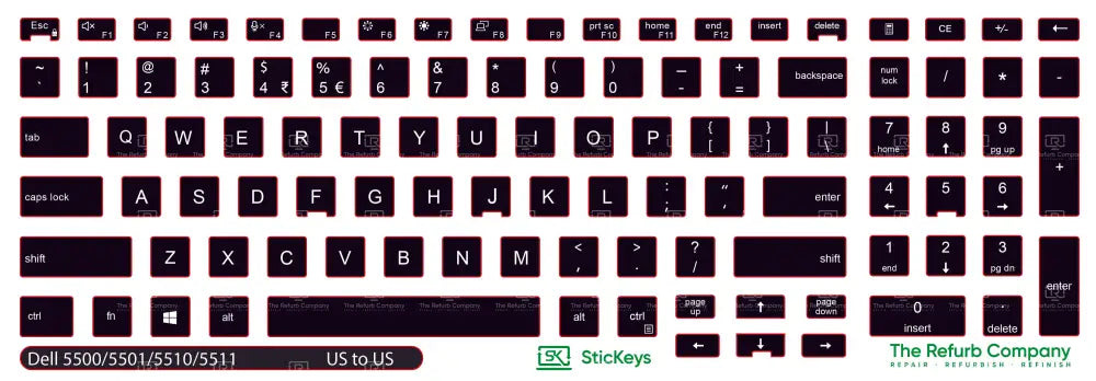 SticKeys® for Dell Latitude 5500,Dell 5501, 5510, 5511