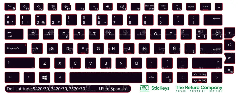 SticKeys® for Dell Latitude 7420, 7430, 7520, 7530, 5420, 5430,9420