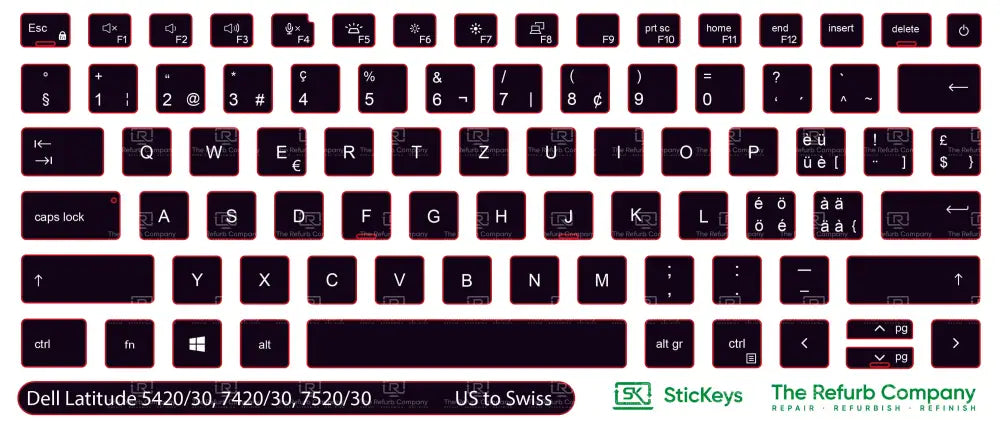 SticKeys® for Dell Latitude 7420, 7430, 7520, 7530, 5420, 5430,9420