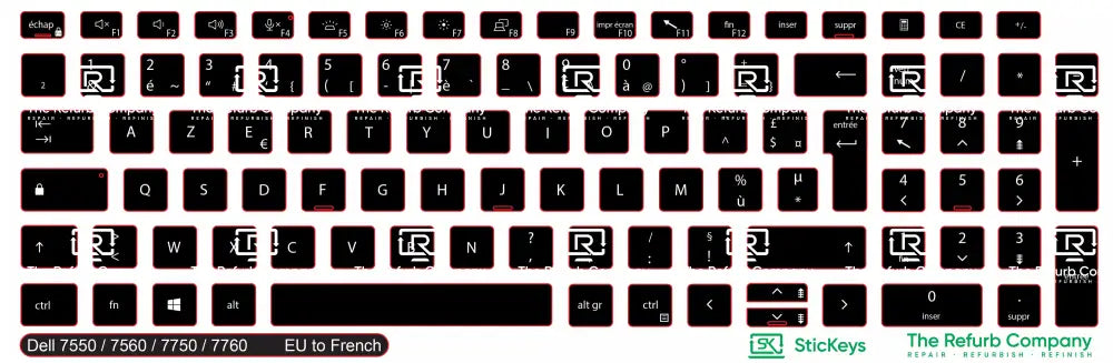SticKeys® for Dell Precision 7550, 7560, 7750, 7760
