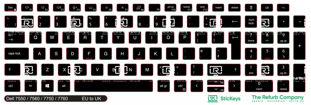 SticKeys® for Dell Precision 7550, 7560, 7750, 7760