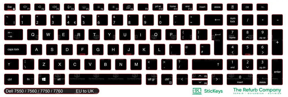 SticKeys® for Dell Precision 7550, 7560, 7750, 7760