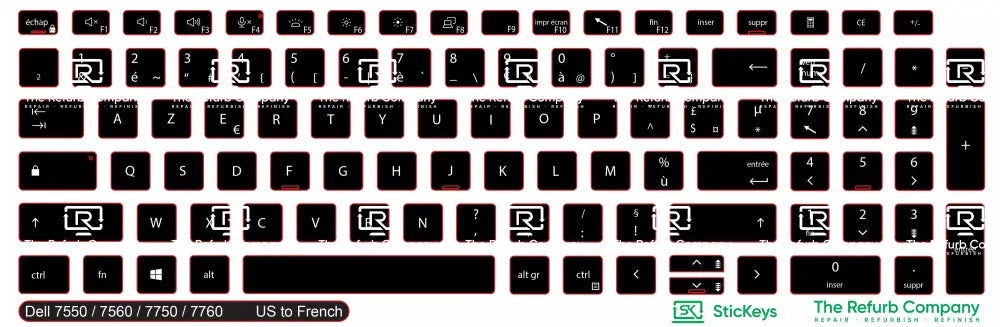 SticKeys® for Dell Precision 7550, 7560, 7750, 7760