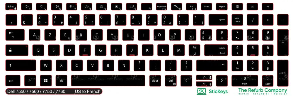 SticKeys® for Dell Precision 7550, 7560, 7750, 7760