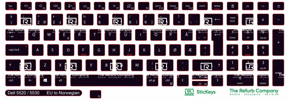 SticKeys® for Dell Latitude 5520, 5530, 5540, 5521, 5531 / Precision 3560, 3570, 3580, 3561, 3571, 3581, 7670, 7680, 7770, 7780