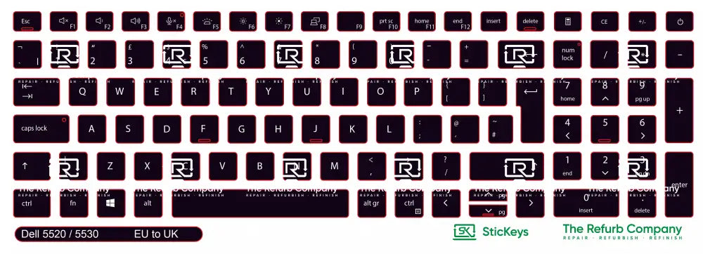 SticKeys® for Dell Latitude 5520, 5530, 5540, 5521, 5531 / Precision 3560, 3570, 3580, 3561, 3571, 3581, 7670, 7680, 7770, 7780