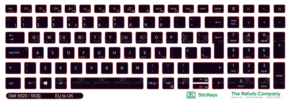 SticKeys® for Dell Latitude 5520, 5530, 5540, 5521, 5531 / Precision 3560, 3570, 3580, 3561, 3571, 3581, 7670, 7680, 7770, 7780