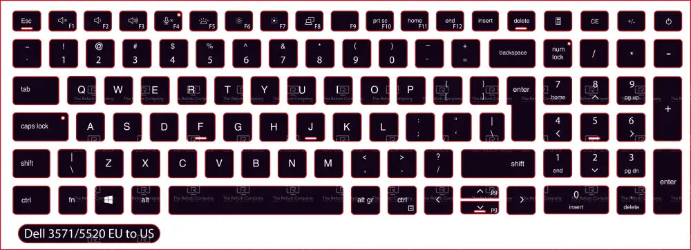SticKeys® for Dell Latitude 5520, 5530, 5540, 5521, 5531 / Precision 3560, 3570, 3580, 3561, 3571, 3581, 7670, 7680, 7770, 7780