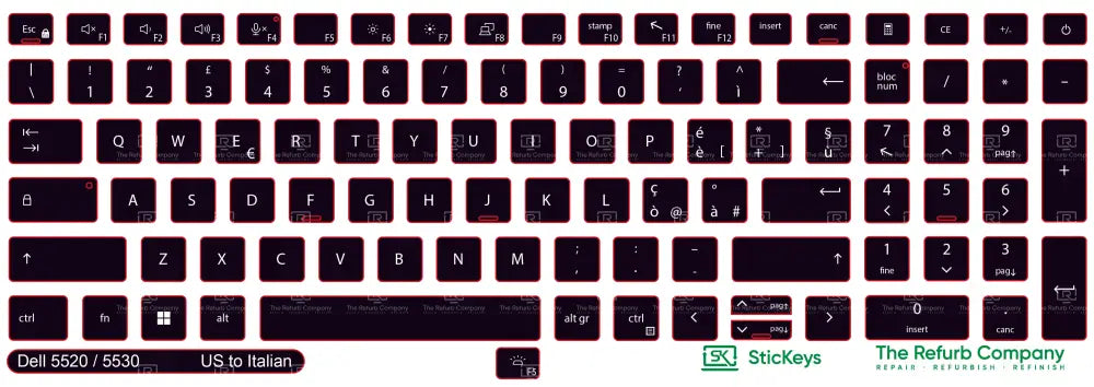 SticKeys® for Dell Latitude 5520, 5530, 5540, 5521, 5531 / Precision 3560, 3570, 3580, 3561, 3571, 3581, 7670, 7680, 7770, 7780