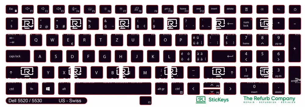 SticKeys® for Dell Latitude 5520, 5530, 5540, 5521, 5531 / Precision 3560, 3570, 3580, 3561, 3571, 3581, 7670, 7680, 7770, 7780