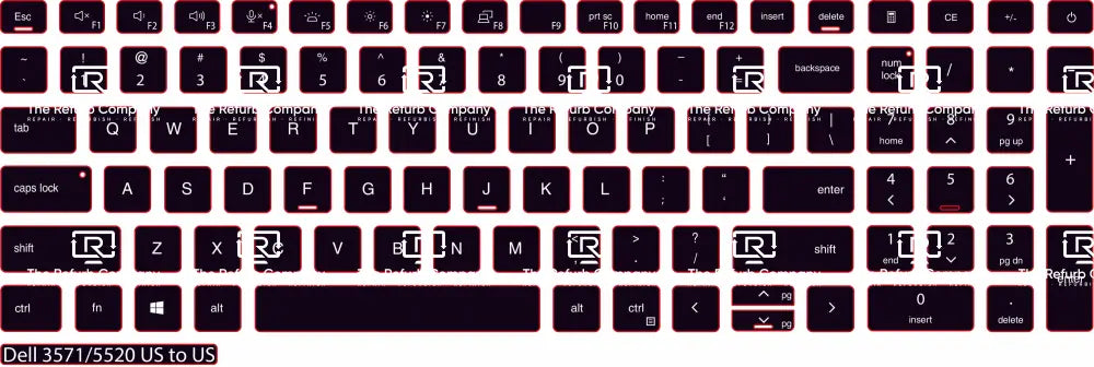 SticKeys® for Dell Latitude 5520, 5530, 5540, 5521, 5531 / Precision 3560, 3570, 3580, 3561, 3571, 3581, 7670, 7680, 7770, 7780