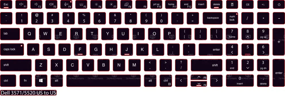 SticKeys® for Dell Latitude 5520, 5530, 5540, 5521, 5531 / Precision 3560, 3570, 3580, 3561, 3571, 3581, 7670, 7680, 7770, 7780