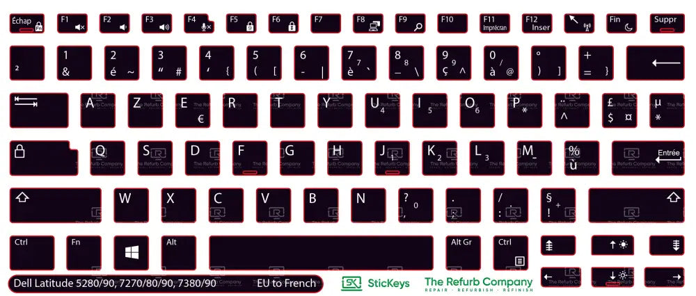 SticKeys® for Dell Latitude 5280, 5290, 7270, 7280, 7290, 7380, 7390