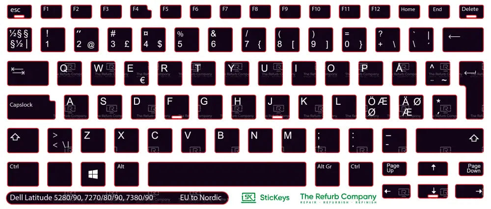 SticKeys® for Dell Latitude 5280, 5290, 7270, 7280, 7290, 7380, 7390