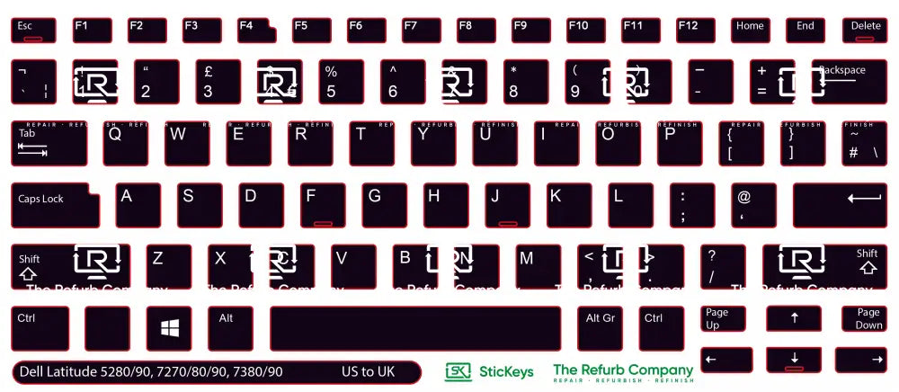 SticKeys® for Dell Latitude 5280, 5290, 7270, 7280, 7290, 7380, 7390