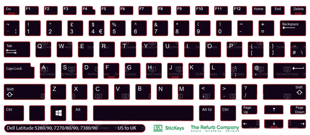 SticKeys® for Dell Latitude 5280, 5290, 7270, 7280, 7290, 7380, 7390