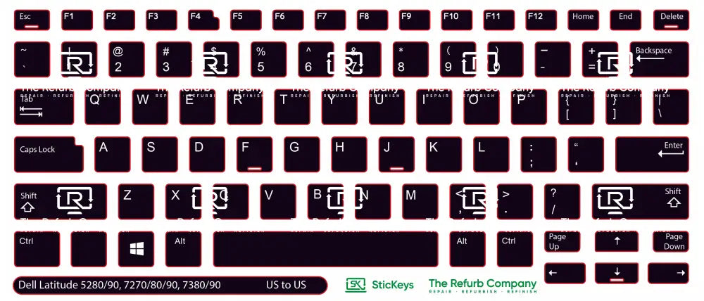 SticKeys® for Dell Latitude 5280, 5290, 7270, 7280, 7290, 7380, 7390